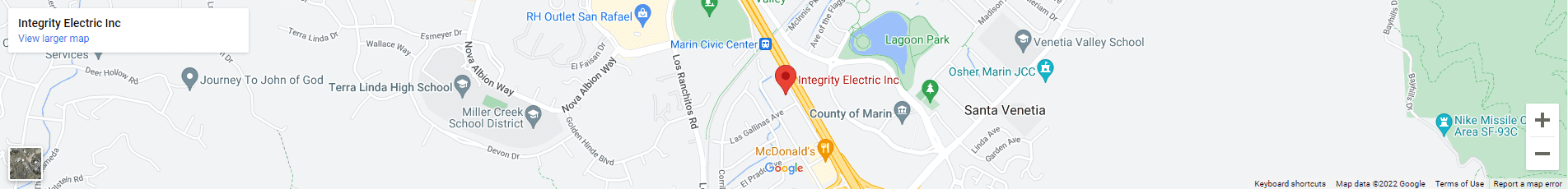 A map of the location of integrity electric