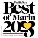 A black and white photo of the best of marin 2 0 1 3 logo.